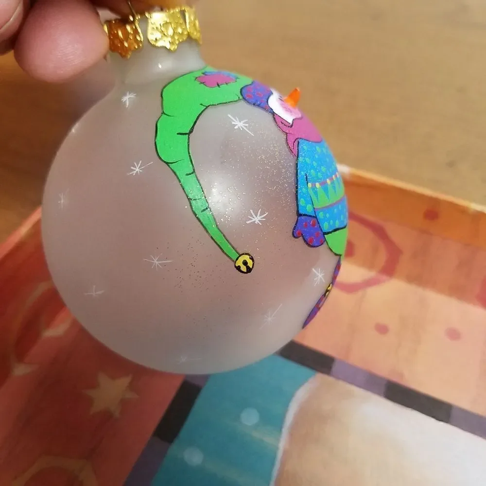 Set of 3  Hand painted 3D snowman ornaments. Aprox 8